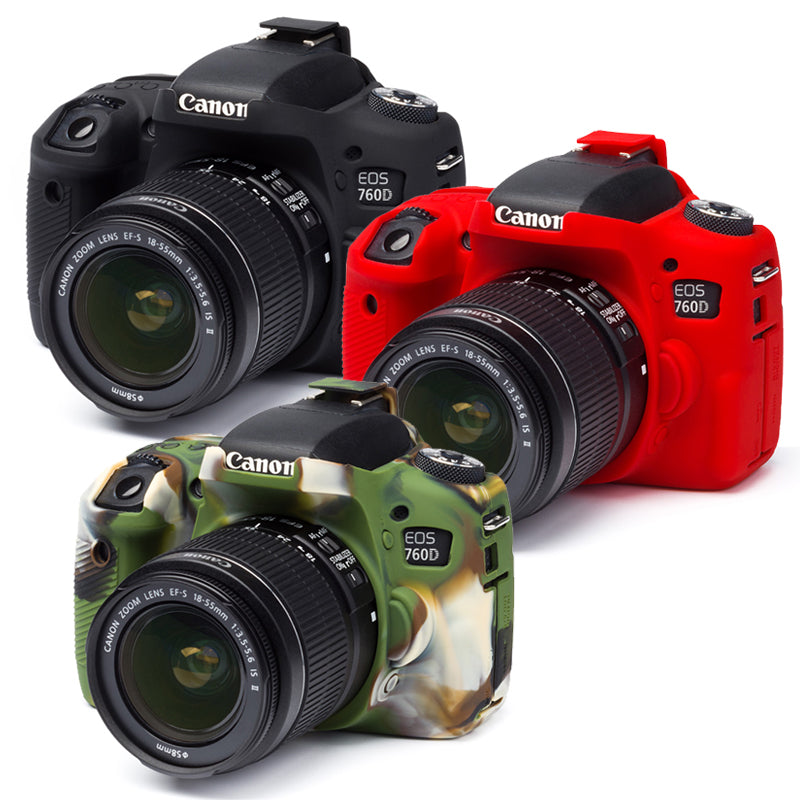 Fodera In Silicone Per Canon 760D, Protezione Antiurto E Antigraffio, Camouflage