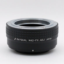 Load image into Gallery viewer, Rayqual Lens Mount Adapter for M42 ADJ type lens to Fujifilm X-Mount Camera Made in Japan M42-FX.ADJ