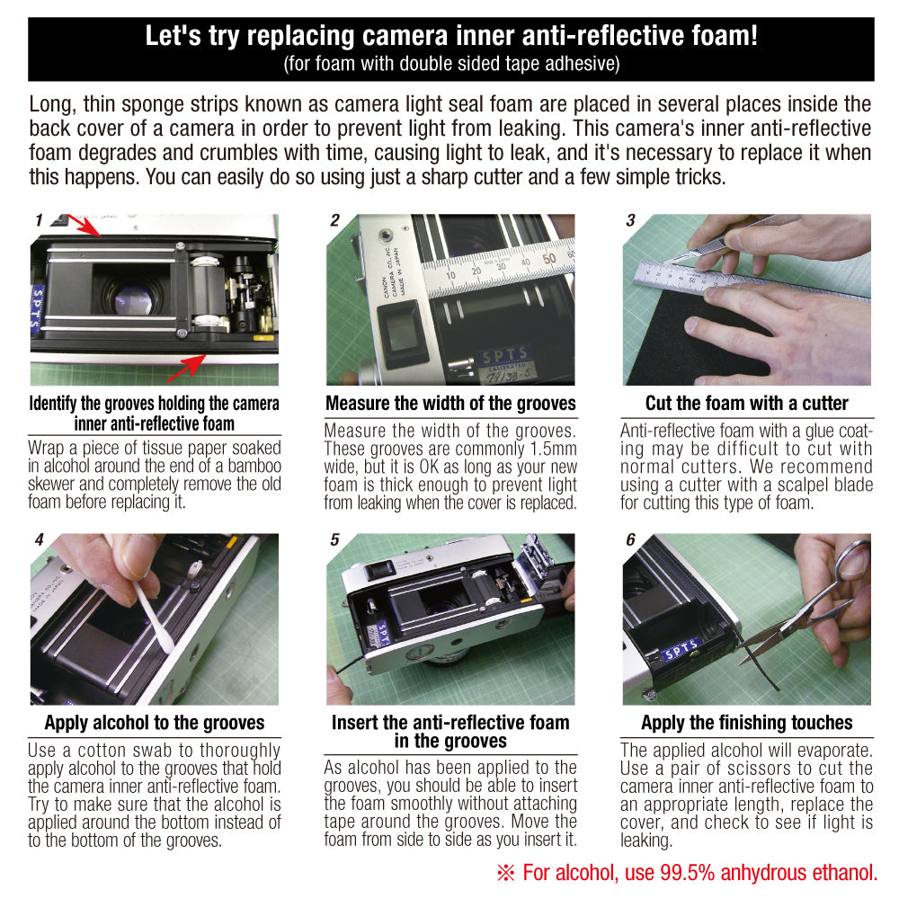 Light Seals Foam for camera repair 125 X 250 mm ( 4.9 X 9.8 in.) / Use ...