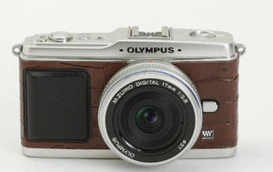 Camera Leather decoration sticker for Olympus E-P1/EP2 Crocodile Brown Type
