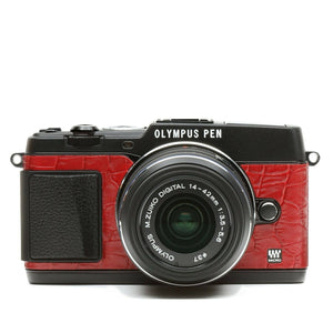 奥林巴斯 PEN E-P5 鳄鱼红 8020 相机皮革装饰贴纸