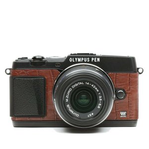 奥林巴斯 PEN E-P5 鳄鱼棕色 8030 相机皮革装饰贴纸