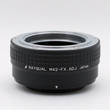 Load image into Gallery viewer, Rayqual Lens Mount Adapter for M42 ADJ type lens to Fujifilm X-Mount Camera Made in Japan M42-FX.ADJ
