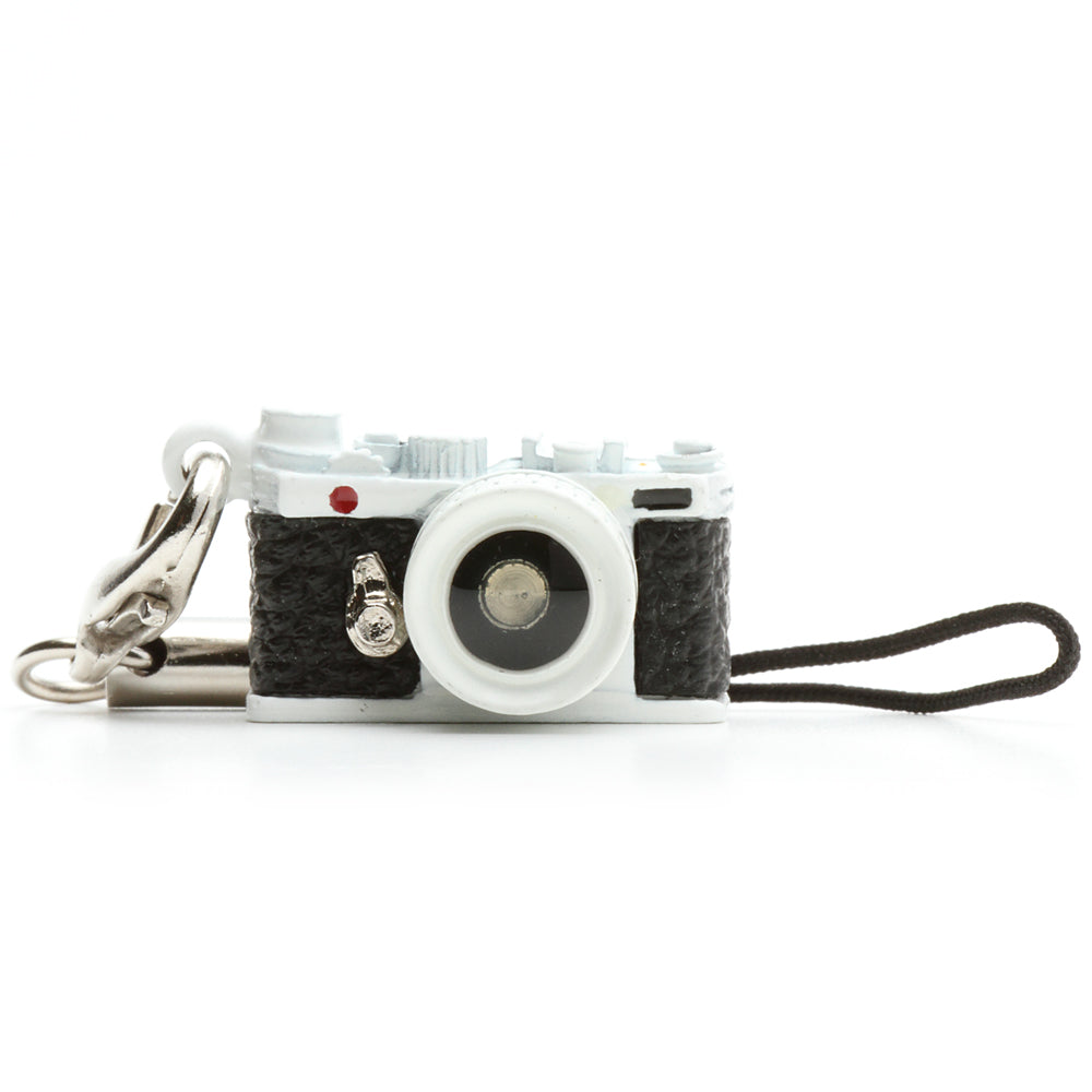 Miniature camera charm Range finder type White Made in Japan